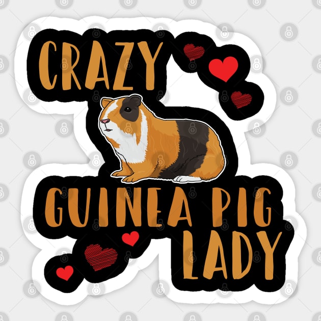 Guinea Pig - Crazy Guinea Pig Lady Sticker by Kudostees